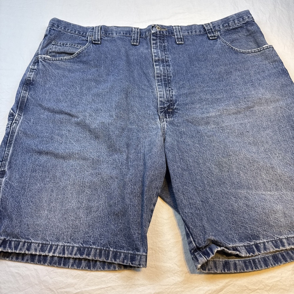 Wrangler Mens Carpenter Shorts Blue Medium Wash Denim Cotton 64WC2ZD Size 48